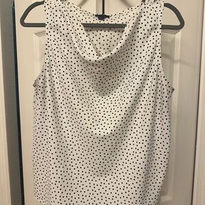 White Polka Dot Sleeveless Blouse
